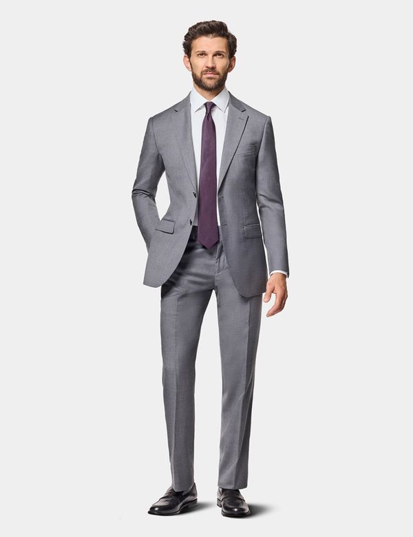 Men's Mid Grey Twill Slim Fit Suit Jacket | Hawes & Curtis