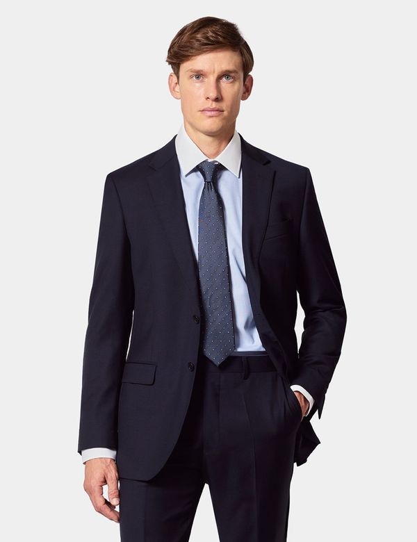 Men's Navy Twill Slim Fit Suit Jacket | Hawes & Curtis