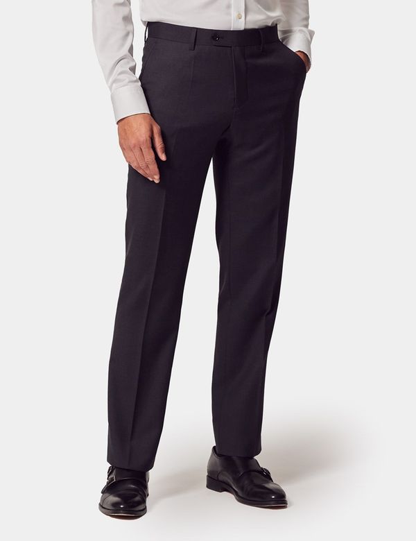 Men's Dark Charcoal Twill Wool Slim Fit Suit | Hawes & Curtis