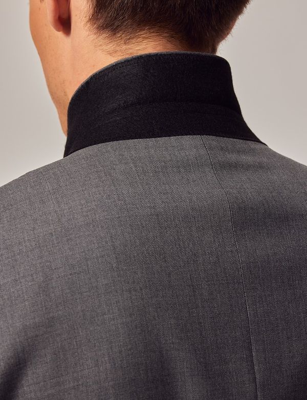 Men's Mid Grey 3 Piece Twill Slim Fit Suit - Super 100s Wool