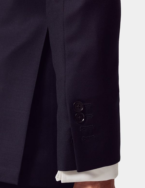 『TSJ SUITS 3P NAVY L』 Men's Navy Twill 3 Piece Slim Fit Suit