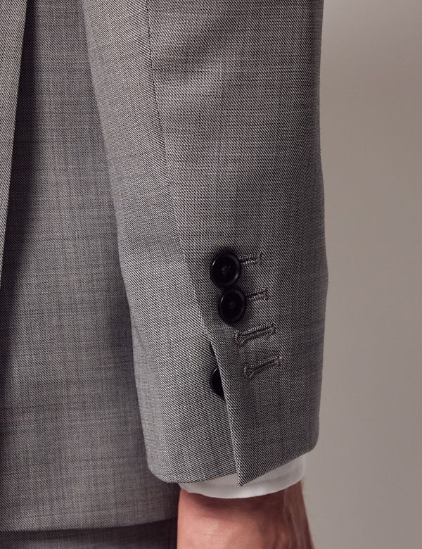 Men's Light Grey Twill Slim Fit Suit - Super 120s Wool