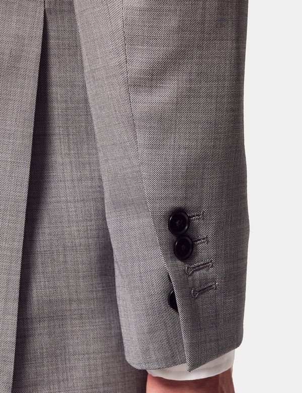 Men's Light Grey Twill Slim Fit Suit - Super 120s Wool