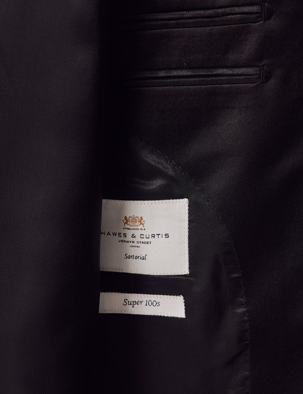 Men's Black Wool Slim Fit Shawl Tuxedo Jacket| Hawes & Curtis