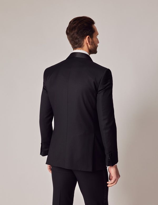 Men's Black Wool Slim Fit Shawl Tuxedo Jacket| Hawes & Curtis