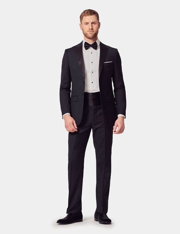 Men's Black Wool Slim Fit Tuxedo| Hawes Curtis