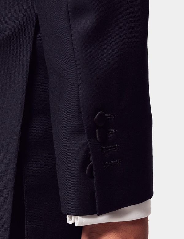 Men's Navy Wool 3 Piece Slim Fit Tuxedo| Hawes & Curtis