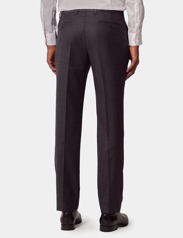 Extra Long 2PC Solid Color Charcoal Herringbone Men's Suit main image 0