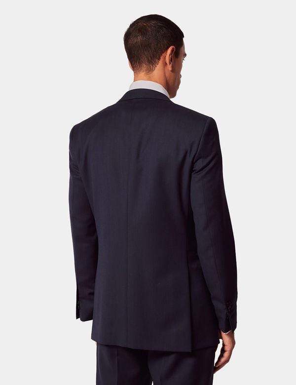 Mens Sharkskin Pants Navy Solid