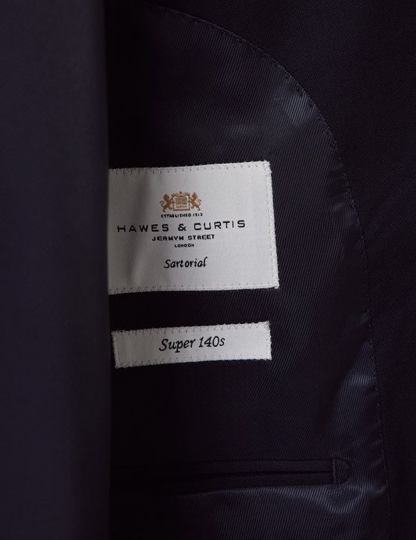 Western Suit - With Trim Collar - Slim Fitted Jacket And Pants - Midnight Blue Tuxedo main image 1