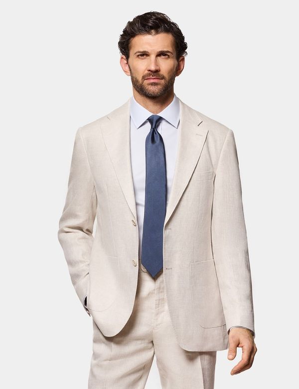 Tailored Fit Stone Linen Suit