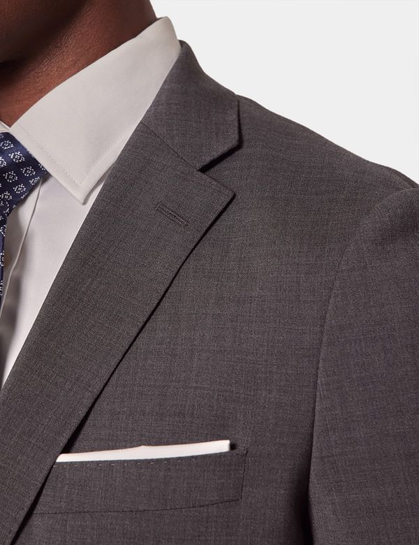 Men's Dark Grey Stretch Wool Slim Fit Suit| Hawes & Curtis