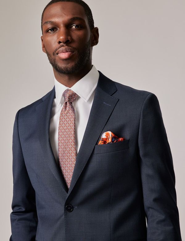 Men's Navy End on End Slim 2 Piece Suit Men's Navy End on End Slim 2 Piece Suit