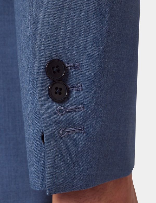 Men's Mid Blue Italian Wool Tailored Fit Suit - 1913 Collection