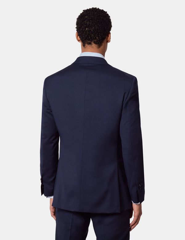 Men's Dark Blue Twill Italian Tailored Suit Jacket - 1913