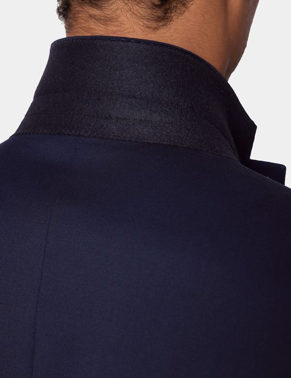 Men's Dark Blue Twill Italian Tailored Suit Jacket - 1913