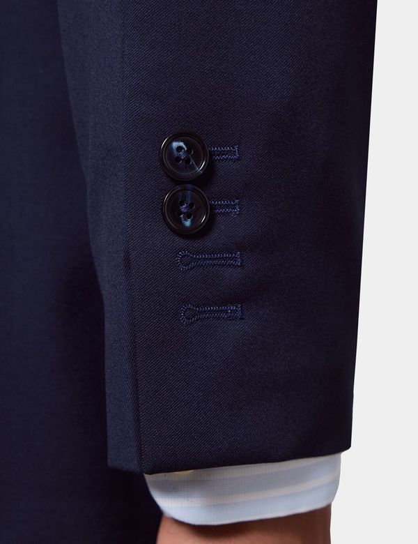 Men's Dark Blue Twill Italian Tailored Suit Jacket - 1913