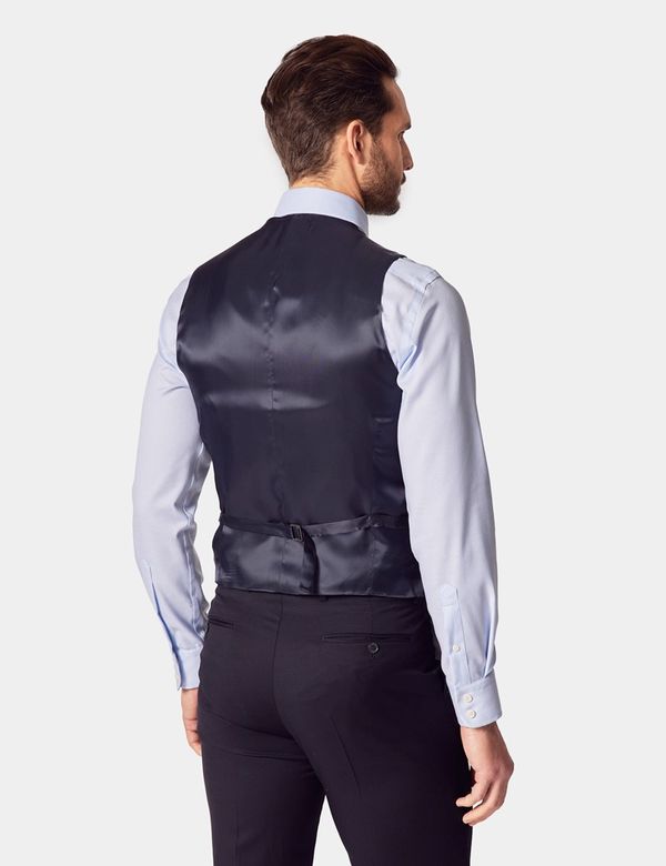 Men's Navy Twill 3 Piece Italian Tailored Suit - 1913 Collection