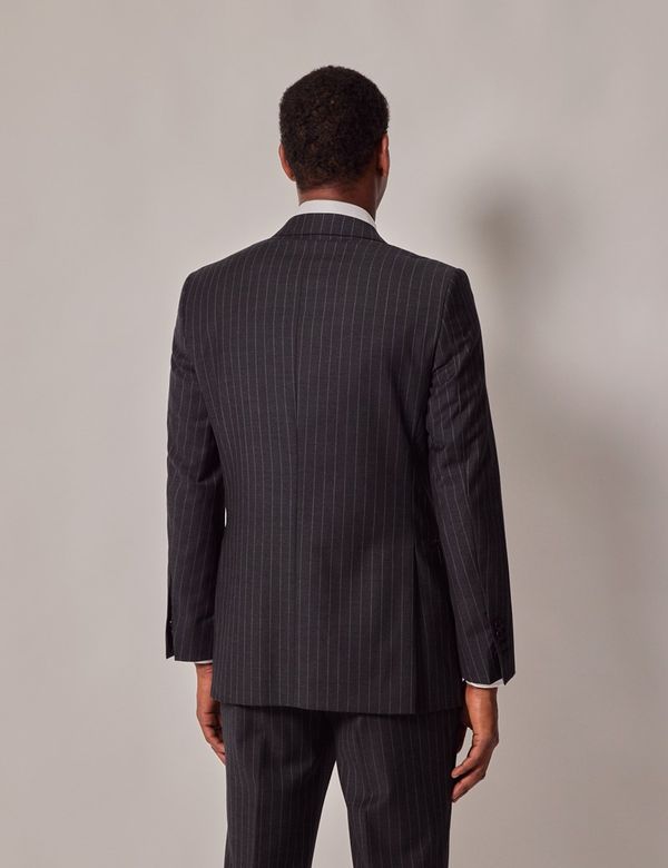 Slim Fitted Brand 2 Button Chalk Pinstripe Super 100'S Wool Suit main image 0