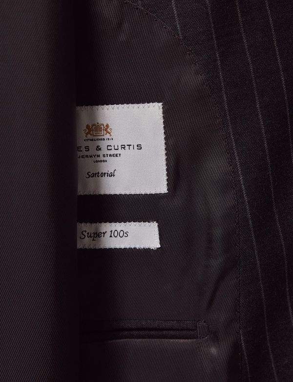Mens Chalk Stripe Suit - Black and Red Suit main image 0