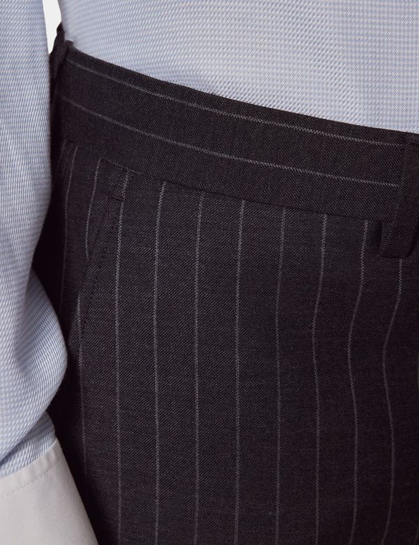 Mens Chalk Stripe Suit - Black Suit main image 1