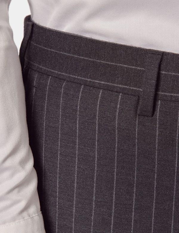 Mens Chalk Stripe Suit - Black and Red Suit main image 1