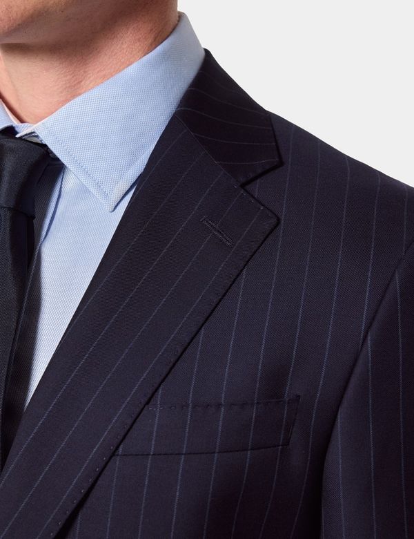 Men's Tailored Fit Navy Chalk Stripe 1913 Suit | Hawes & Curtis