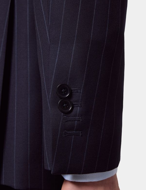Men's Tailored Fit Navy Chalk Stripe 1913 Suit | Hawes & Curtis