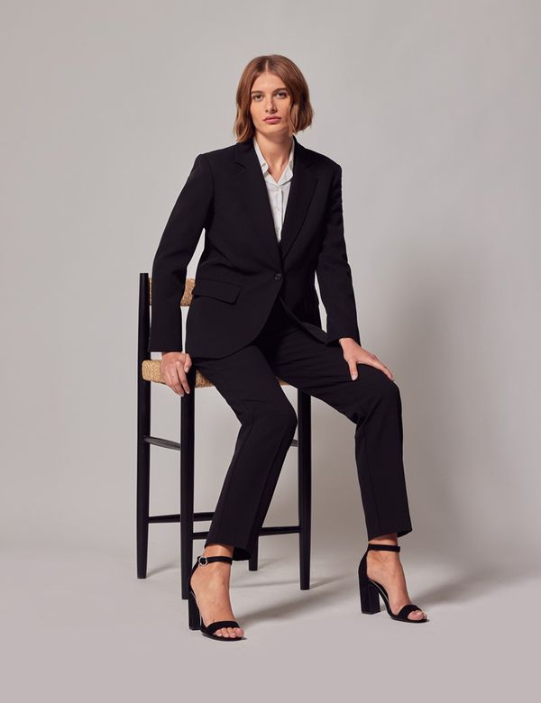 Women's Black Single Breasted Blazer