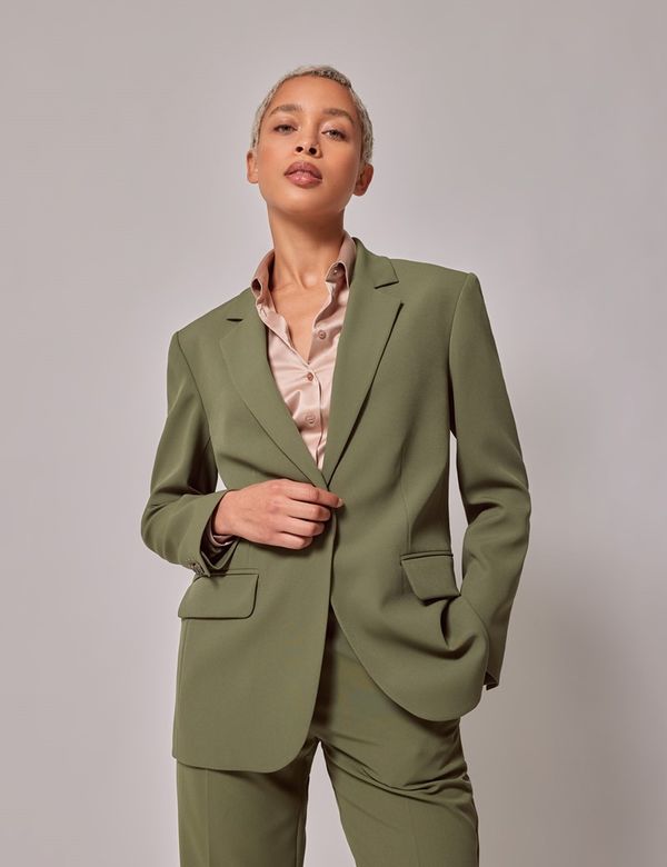 Blackberry Blazer Olive Green Blazer With Black Pants Shirt Olive