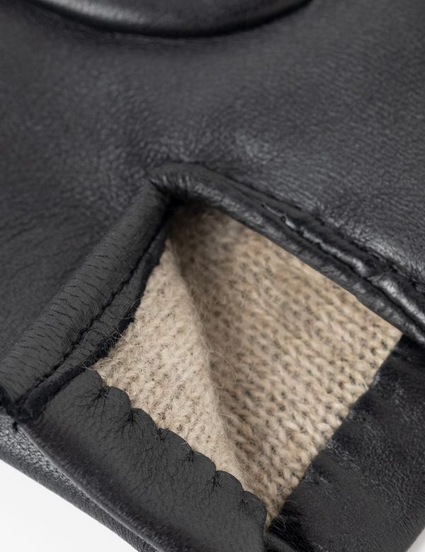 Men's Black Hairsheep Leather Gloves | Hawes & Curtis