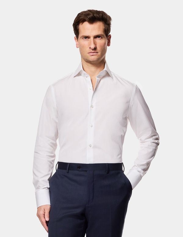 Slim Fit White Poplin Curtis Shirt