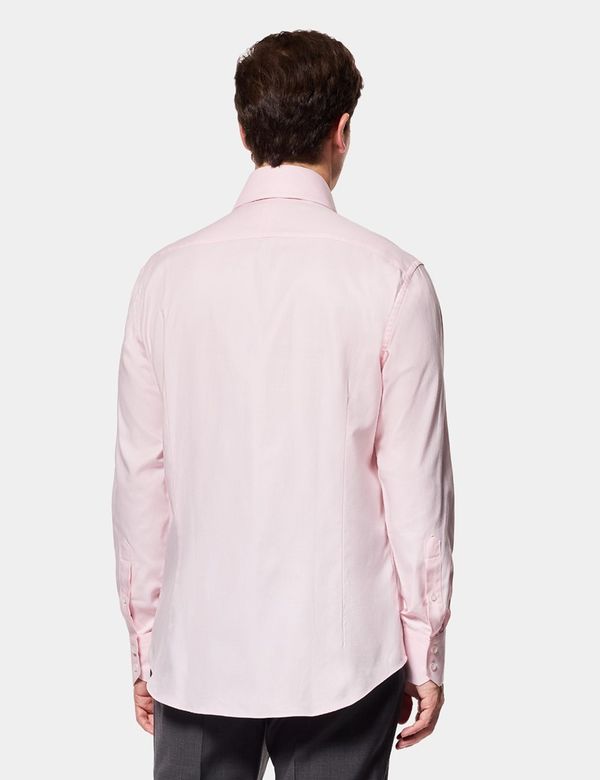 Men's Light Pink Twill Slim Fit Shirt - High Collar Men's Light Pink Twill Slim Fit Shirt - High Collar