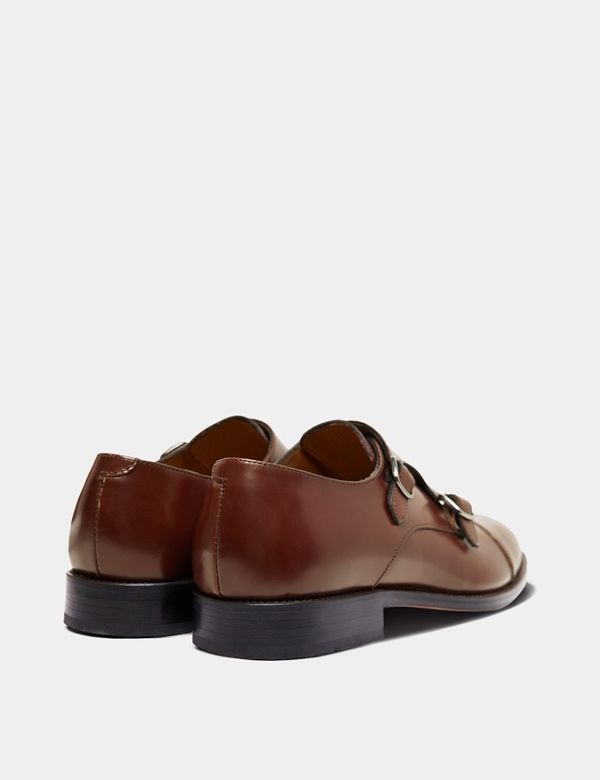 New Hawes Curtis Shoes Double Monk Strap Brown Tan Leather 9 UK 9.5 US OEPCA009-Z03-200161-1400px-  main image 4