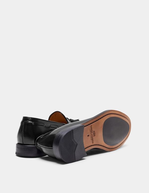 Black Leather Tassel Loafer