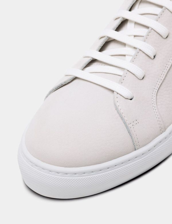 Men's White Nubuck Leather Trainer Hawes and Curtis