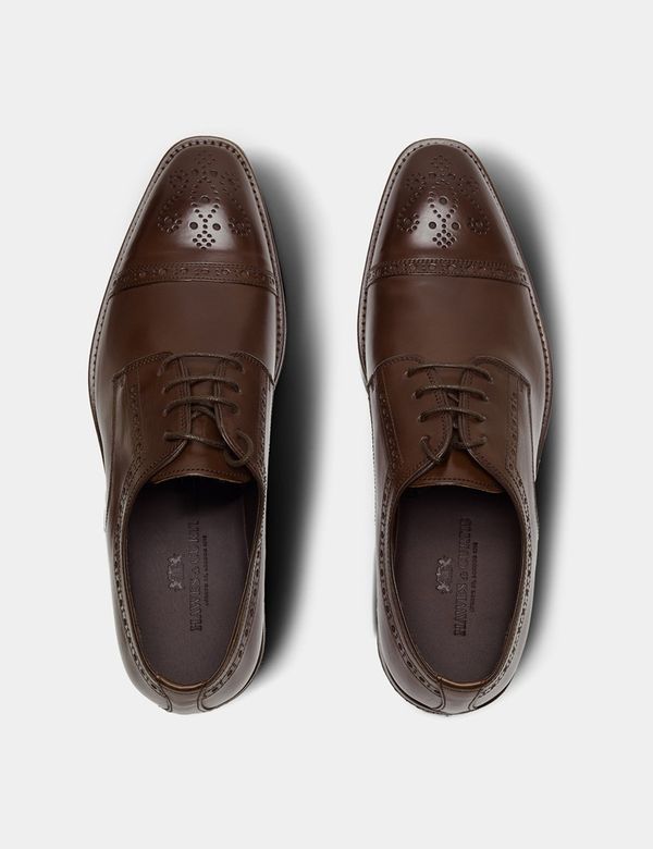 Leather Men's Semi Brogue Brown | Hawes & Curtis