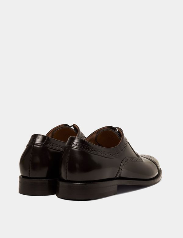brown dress with straps Bespoke Dark Brown Saddle Oxford Shoes