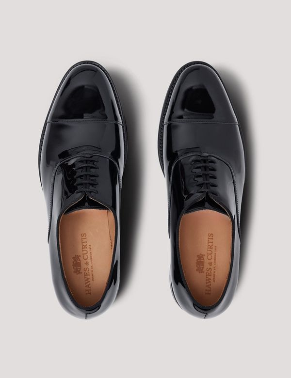 Men's Black Patent Oxford Shoe | Hawes & Curtis Men's Black Patent Oxford Shoe | Hawes & Curtis