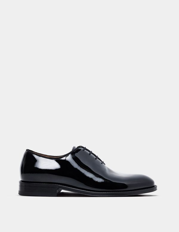 Distinction 1〜4 / ATSU Men's Black Patent Wholecut Oxford Dress Shoe | Hawes & Curtis