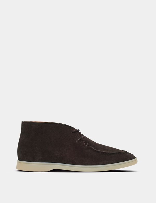 Casual Chocolate Brown Suede Chukka Boots