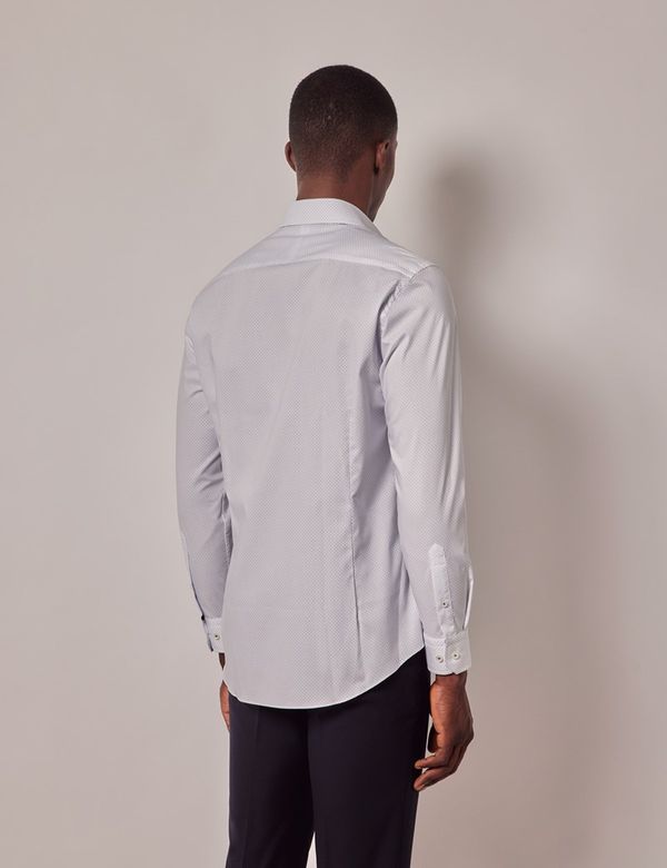 Unisex White & Blue Floral Print Relax Fit Shirt main image 1