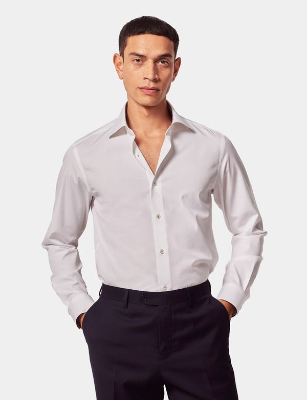 Slim Fit White Curtis Shirt - Contrast Detail