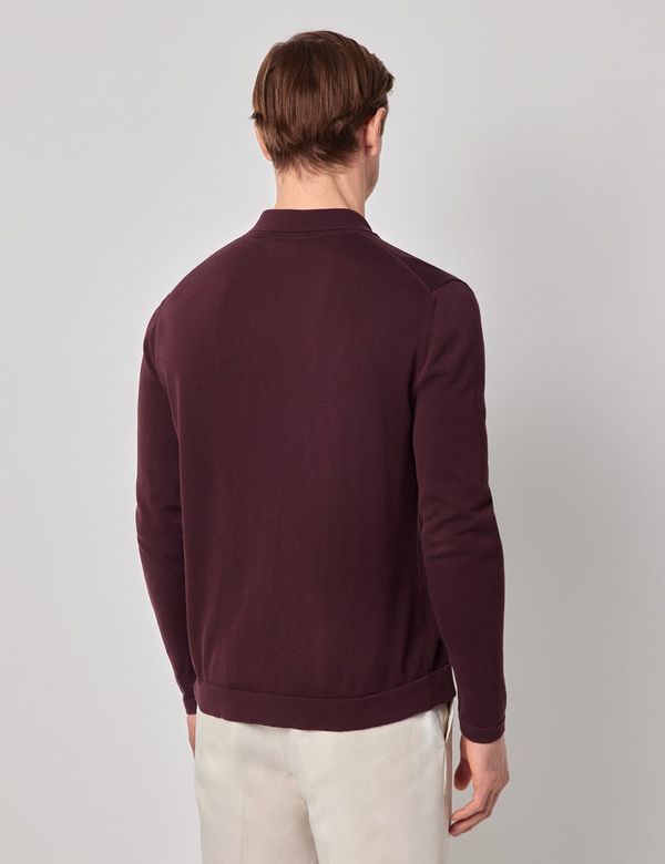 Burgundy Logo Knitted Polo Shirt main image 0