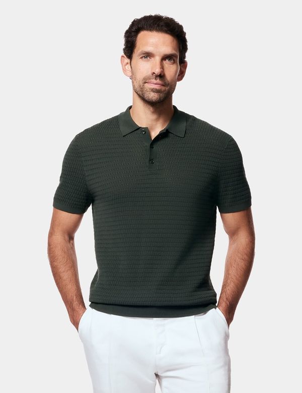 Green Premium Honeycomb Knit Polo Shirt