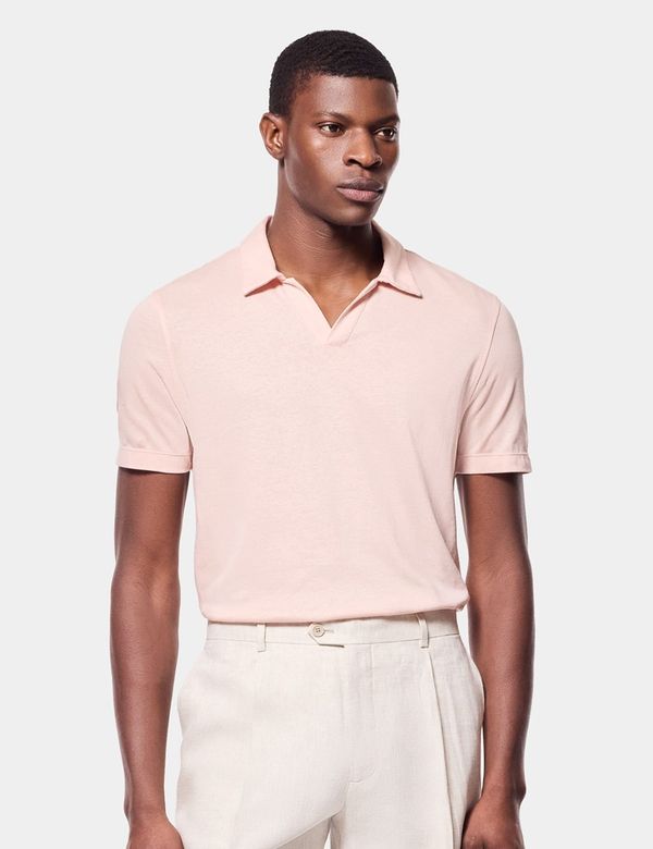 Apricot Open Collar Polo Shirt