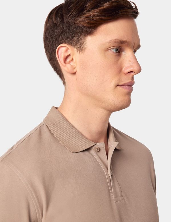 Peoria Oyster Beige Short Sleeve Polo Shirt