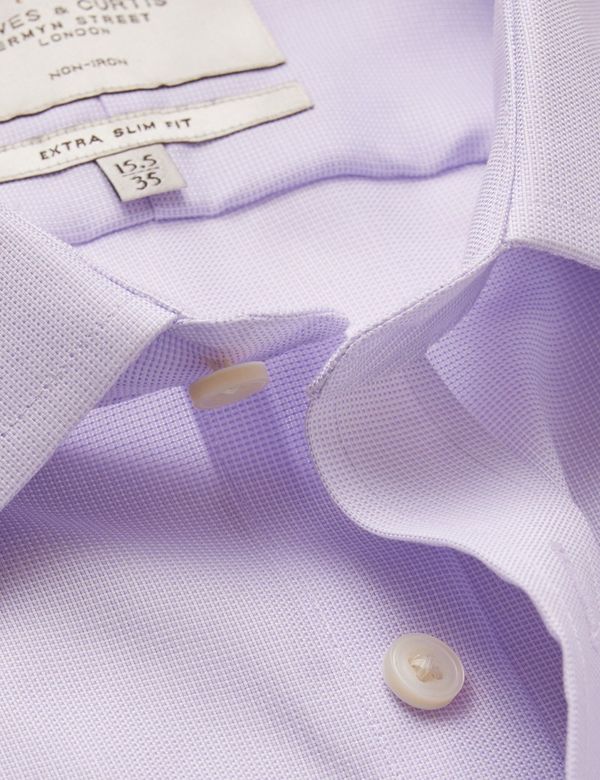 Extra Slim Fit Lilac & White Textured Weave Non-Iron Shirt