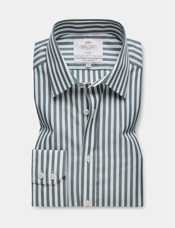★★ ★★ Asian Slim fit classic striped shirt Men's Solid Color Striped Shirt Classic Slim Fit Single