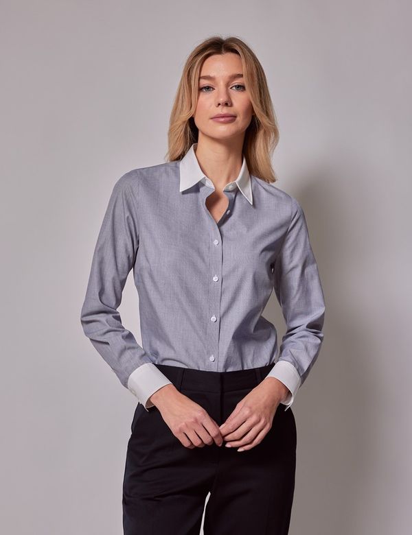Women's Shirt with Band Collar blue | Woolrich US